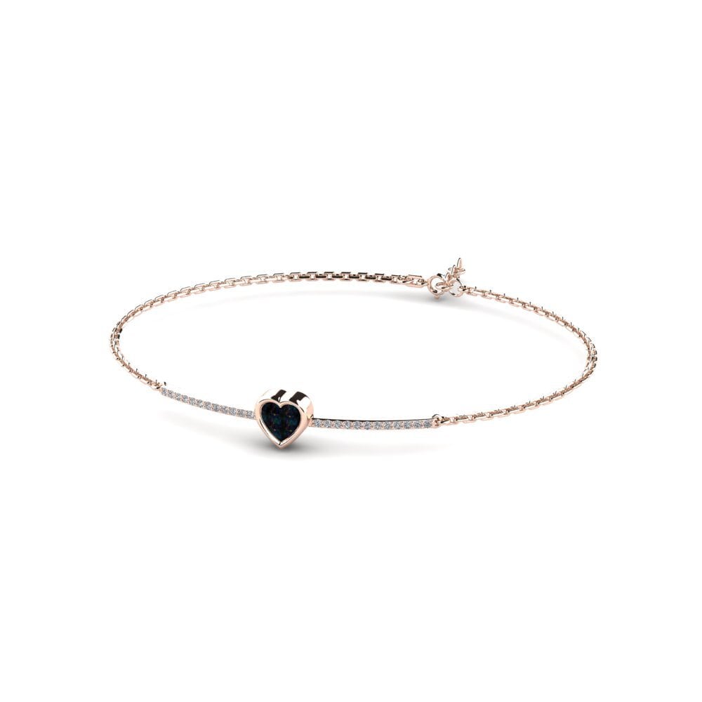 9ct Rose Gold Black Opal Women's Bracelet Ciliessa