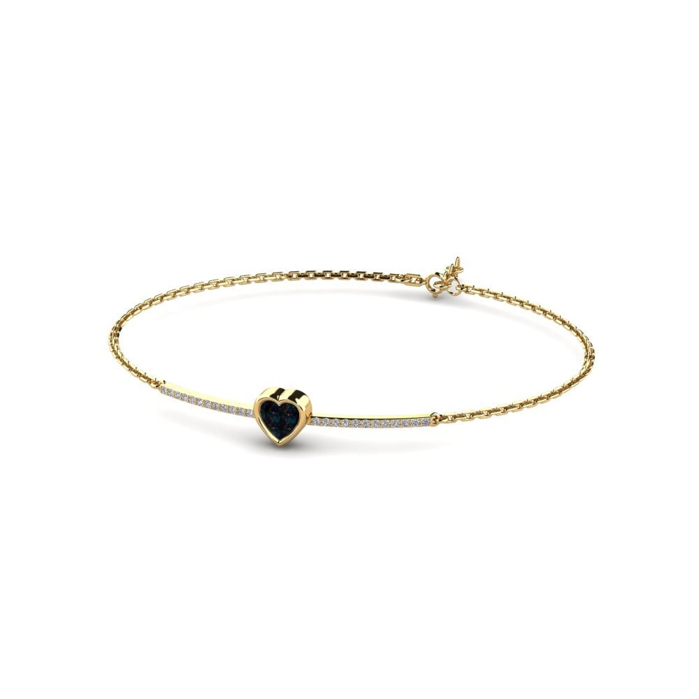 14ct Yellow Gold Black Opal Women's Bracelet Ciliessa
