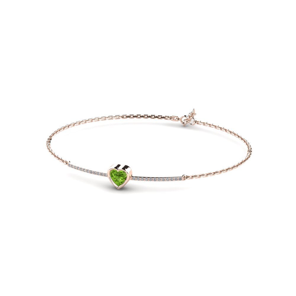 9ct Rose Gold Peridot Women's Bracelet Ciliessa