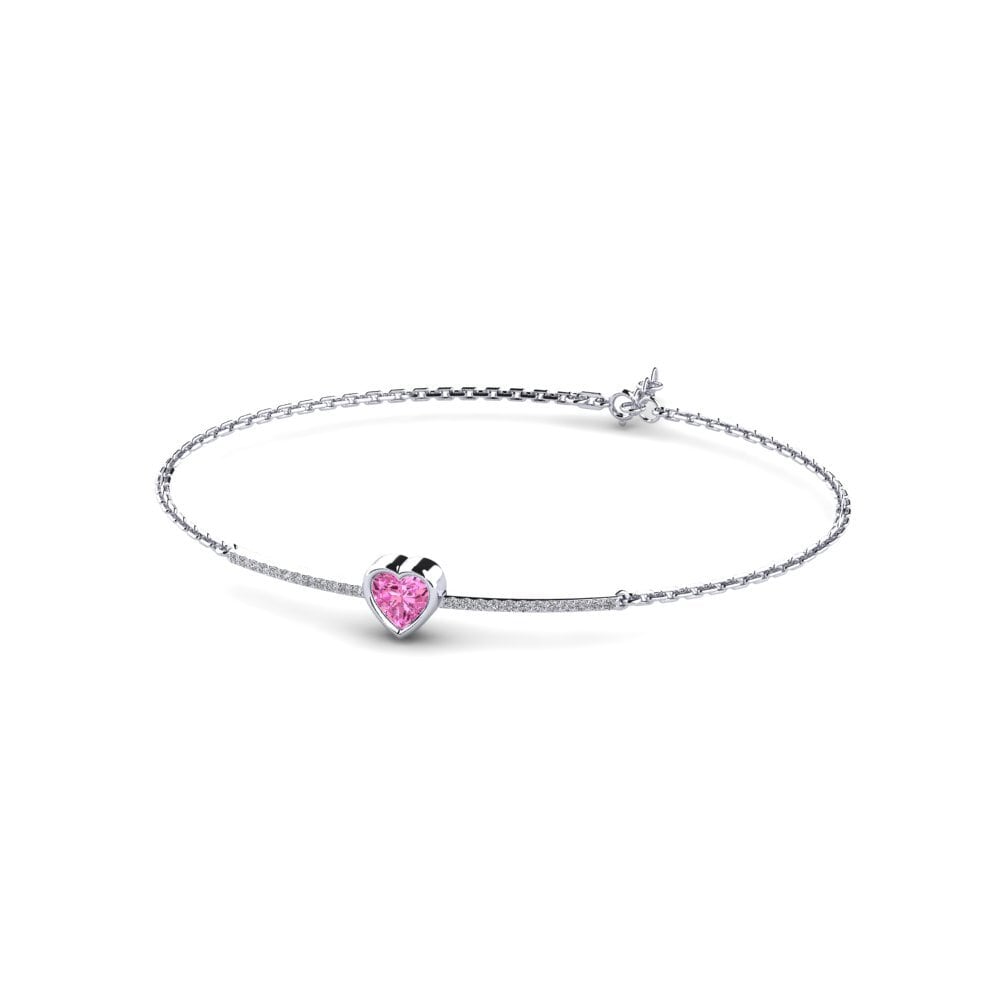 950 Platinum Pink Topaz Women's Bracelet Ciliessa