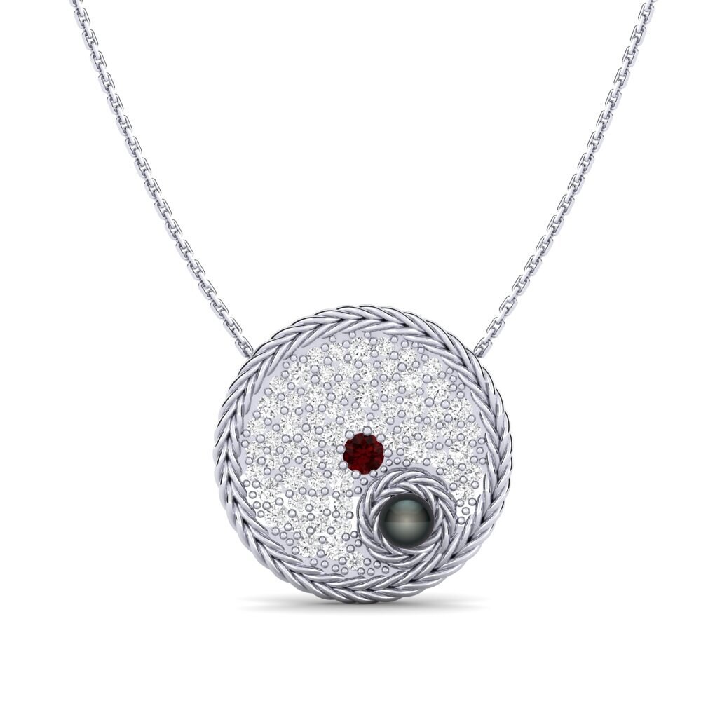 950 Platinum Garnet Women's Necklace Cincture