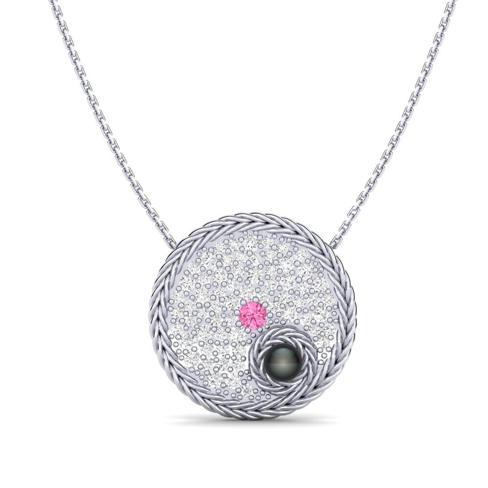 950 Platinum Pink Sapphire Women's Necklace Cincture