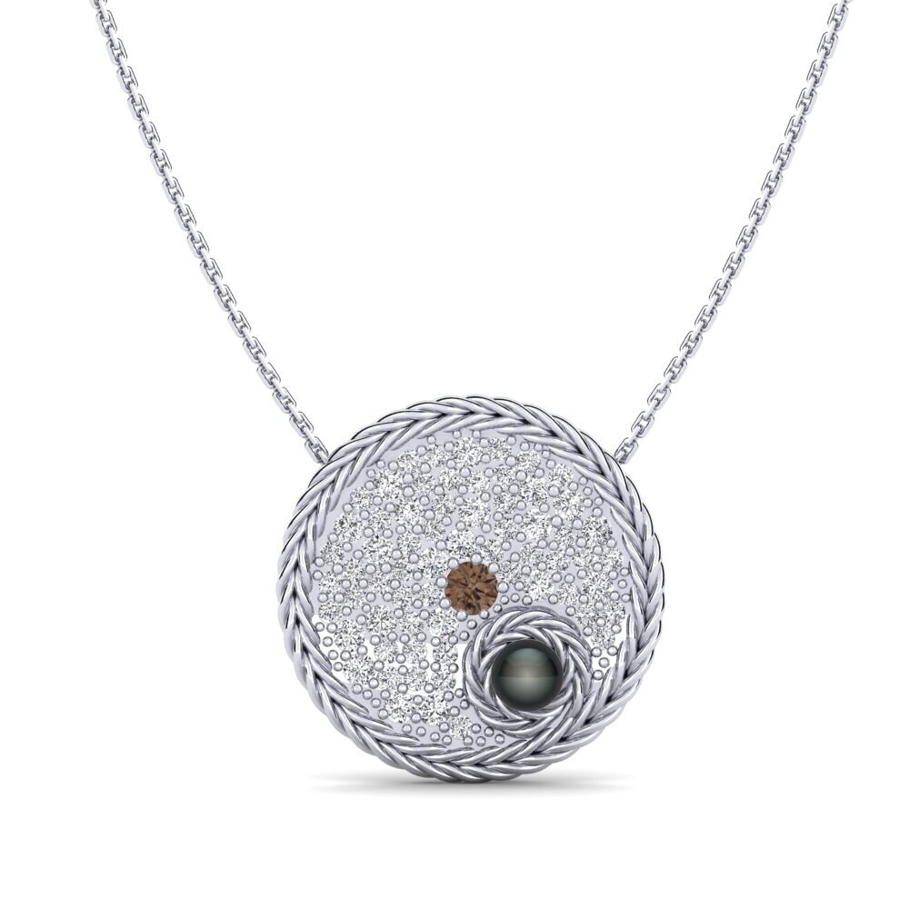 950 Platinum Smoky Quartz Women's Necklace Cincture