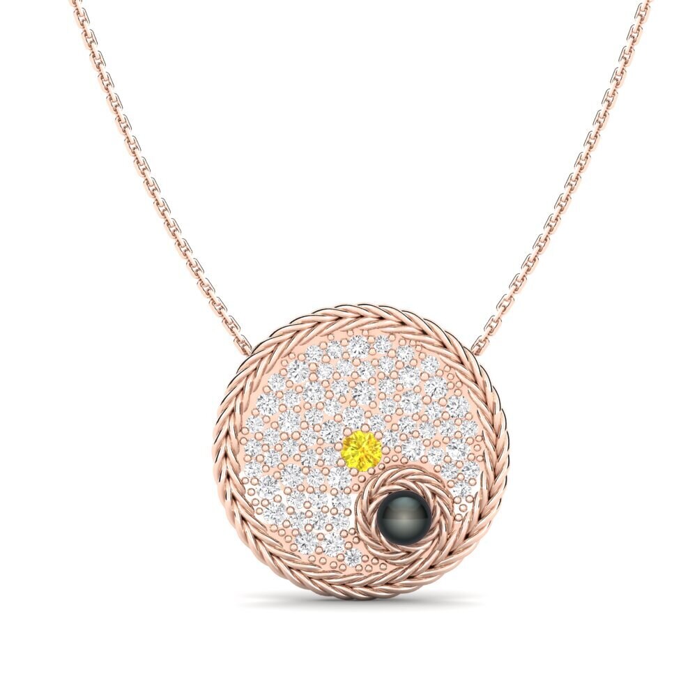 9ct Rose Gold Yellow Sapphire Women's Necklace Cincture