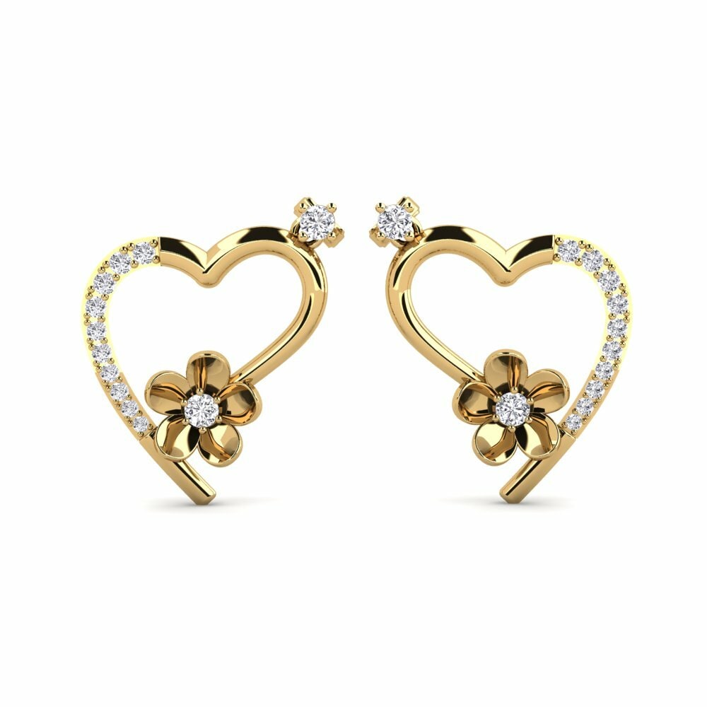 Gold earring round shape design new arrivals