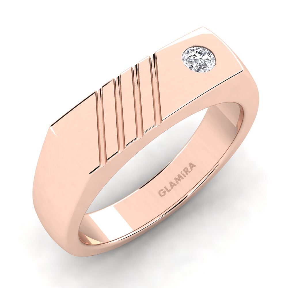 Oro Rosso 750 Diamante cresciuto in laboratorio Anello da uomo Ciprian