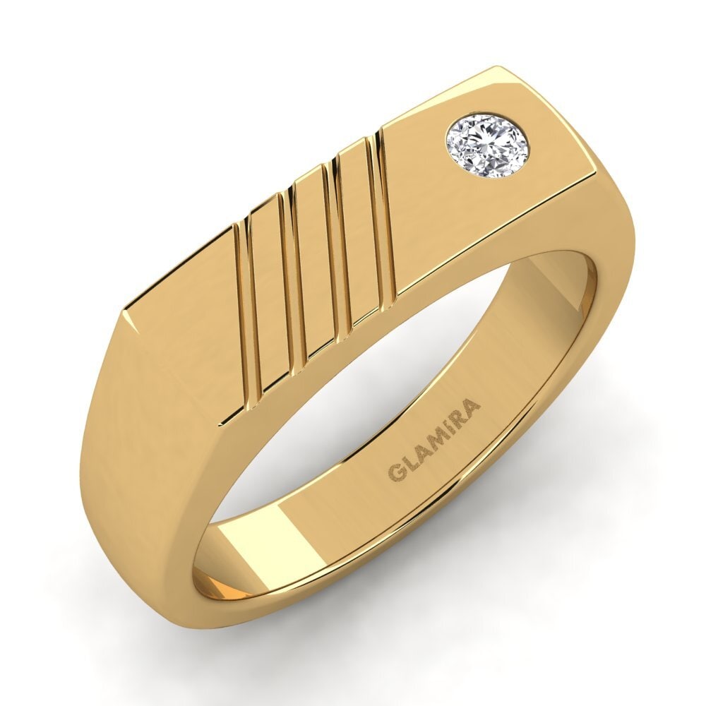 Oro Giallo 585 Moissanite Anello da uomo Ciprian