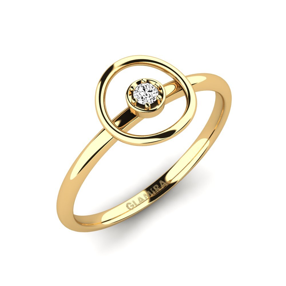 18k Oro Amarillo Moissanita Anillo de compromiso Cirrus