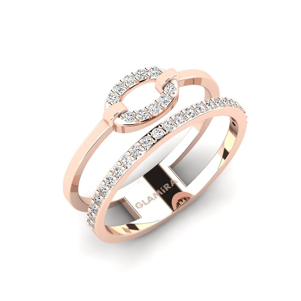14k Oro Rosa Moissanita Anillo Cirunavvu