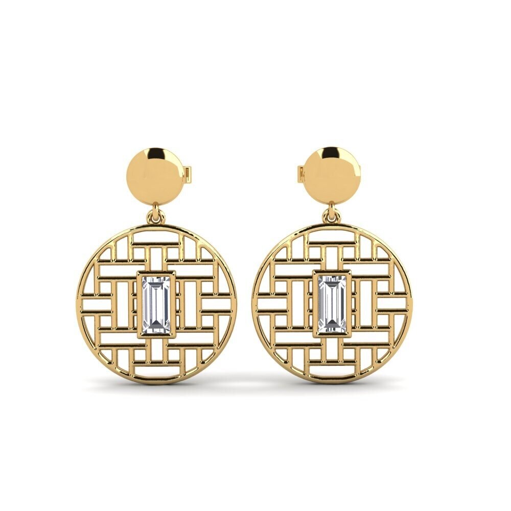 Boucles D'oreilles Clous CZ Baguette Vert Style Art Déco Vintage - SB1, Neuves Sans Emballage