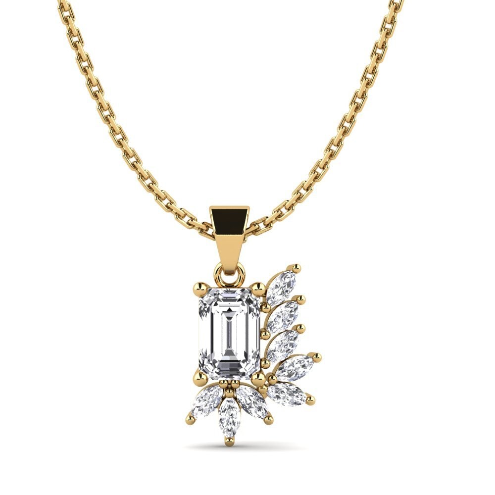 9k Oro Amarillo Esmeralda Colgante de Mujer Citlali