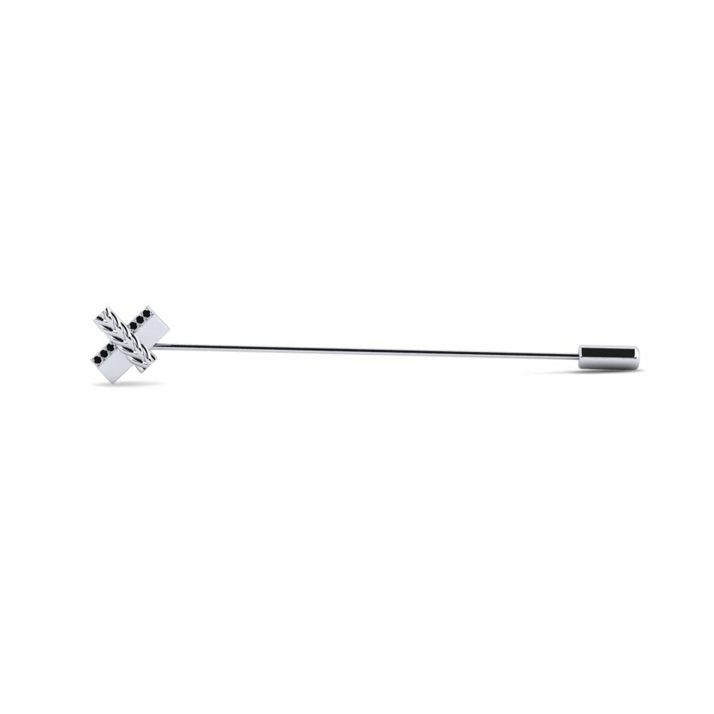 White Silver Lapel Pin Clamart