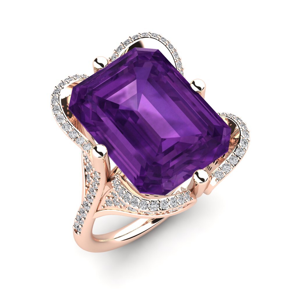 14k Rose Gold Amethyst Ring Clare