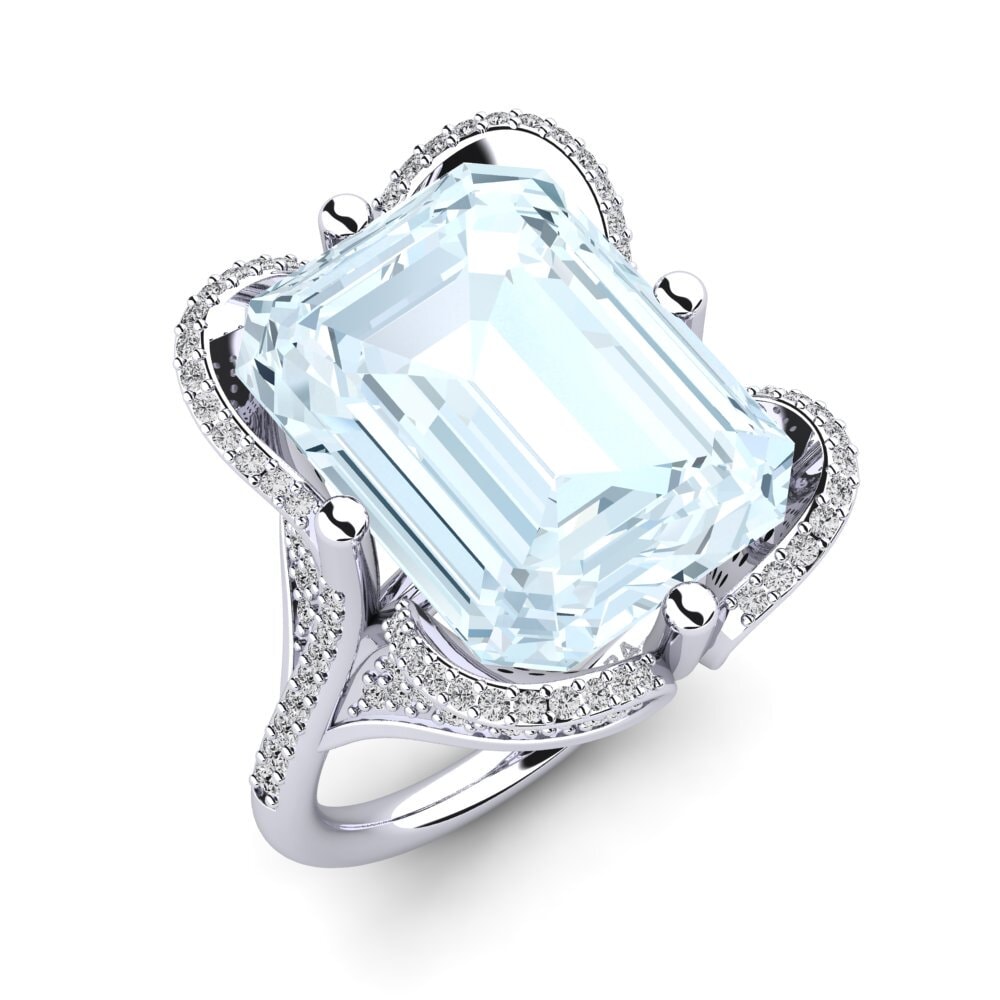 14k White Gold Aquamarine Ring Clare