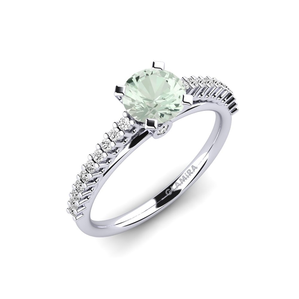 Green Amethyst Engagement Ring Clarette