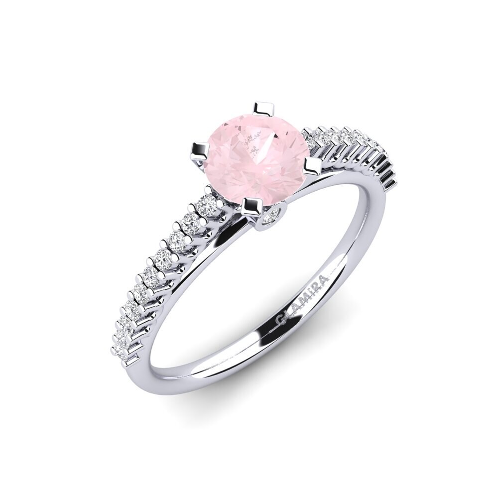 Rose Quartz Engagement Ring Clarette