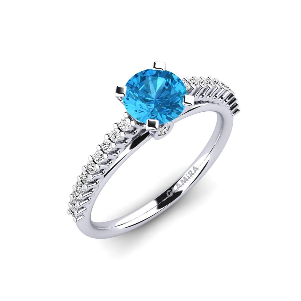 Blue Topaz Engagement Ring Clarette