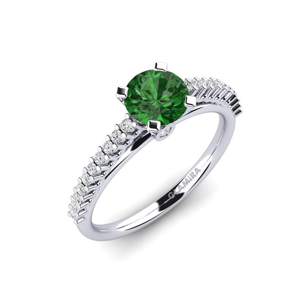 9ct White Gold Tsavorite Engagement Ring Clarette