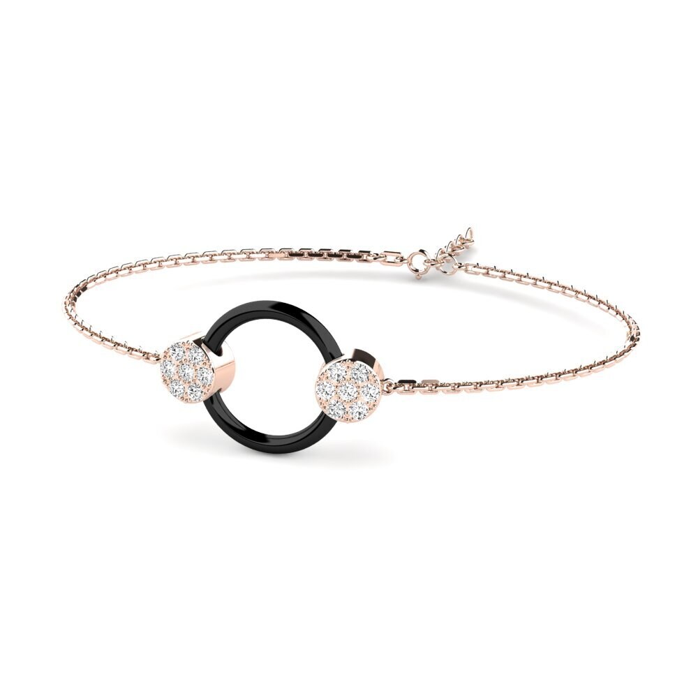 14k Oro Rosa Moissanita Pulsera de Mujer Clarice