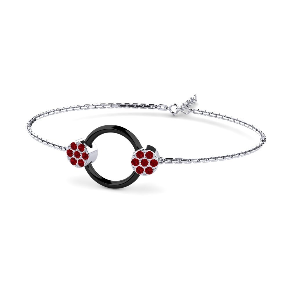 950 Palladium Red Zirconia Women's Bracelet Clarice
