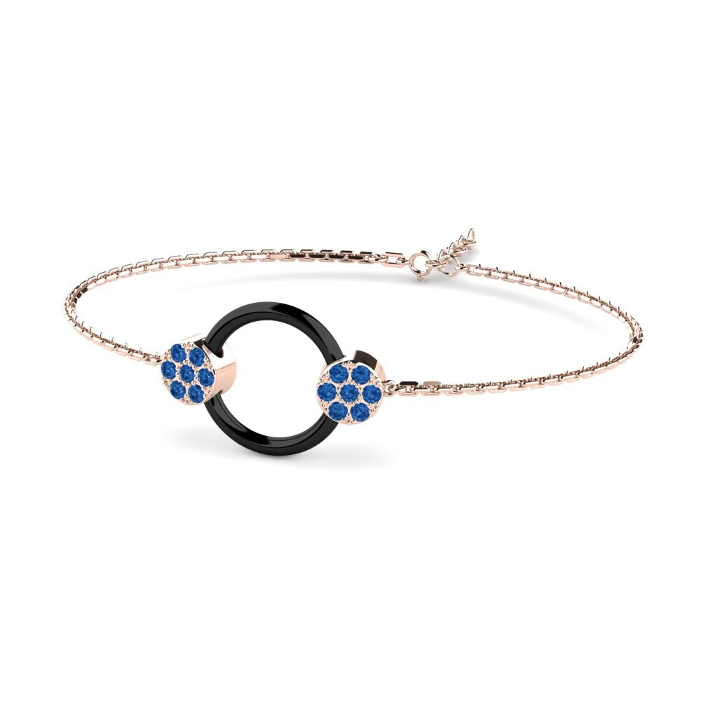 14K Rose Gold Dark Blue Zirconia Bracelet Clarice