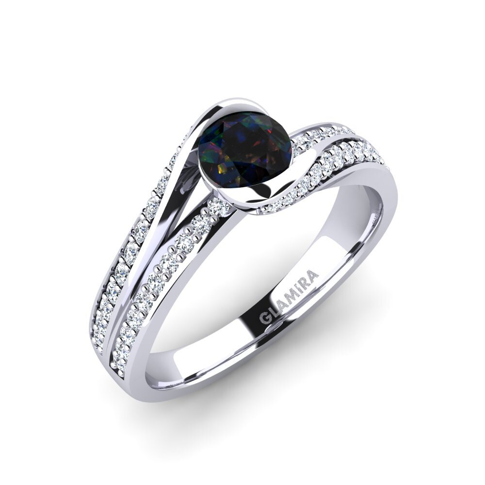 Black Opal Engagement Ring Clariss