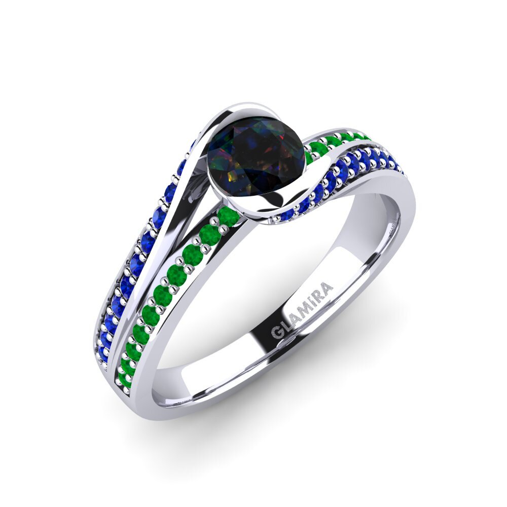 Black Opal Engagement Ring Clariss