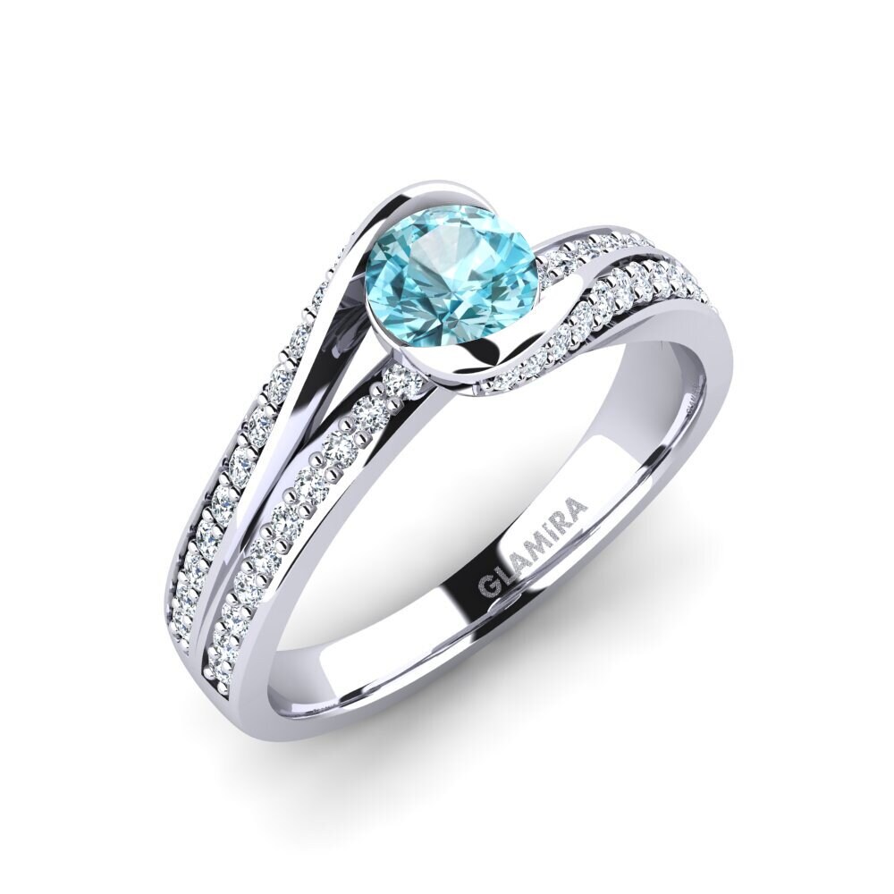Blue Zircon Engagement Ring Clariss