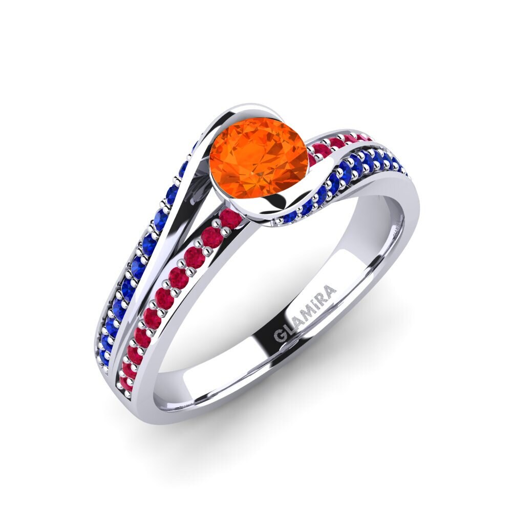 950 Platinum Fire-Opal Engagement Ring Clariss