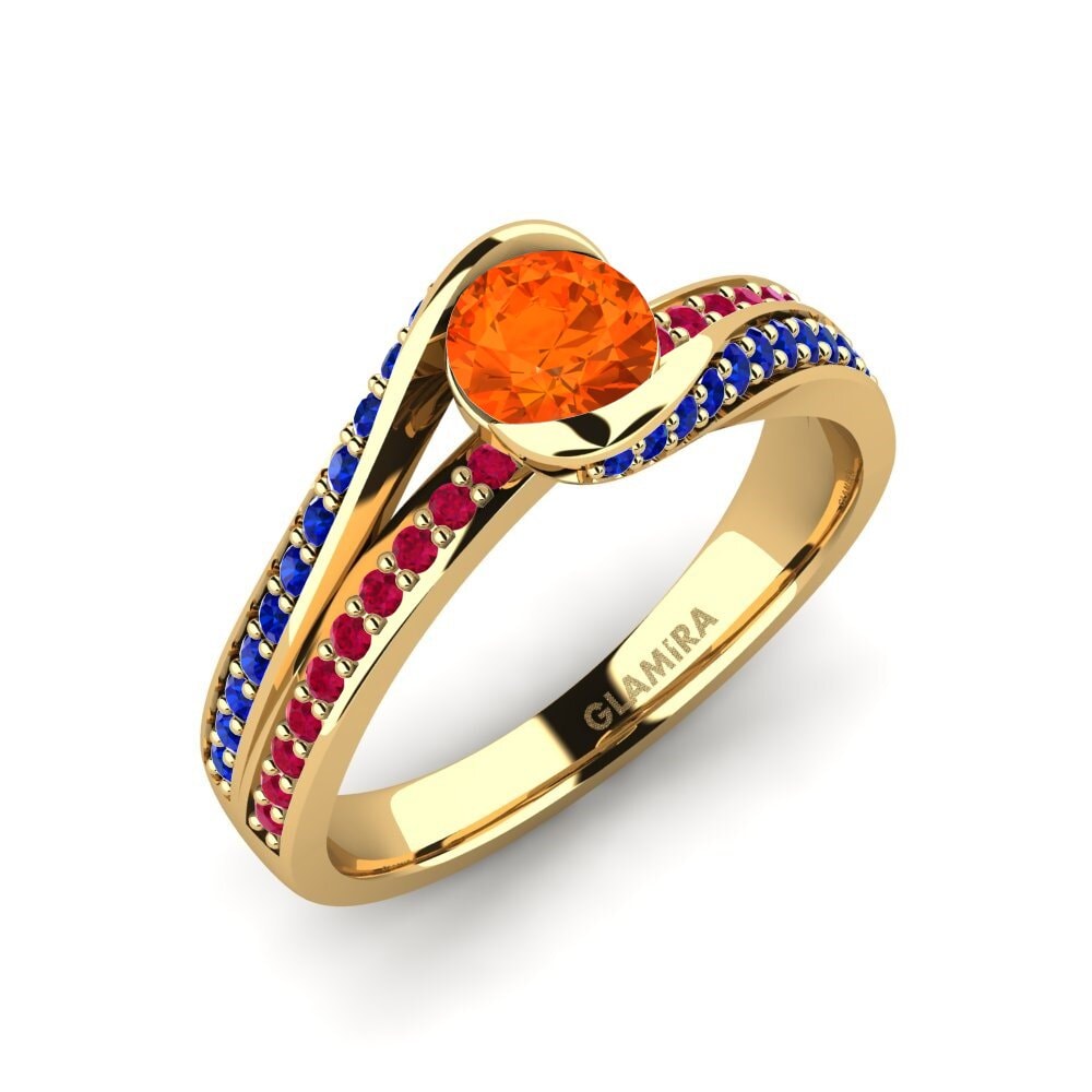 18K Yellow Gold Fire-Opal Engagement Ring Clariss