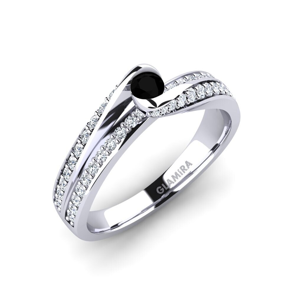 Black Onyx Engagement Ring Clariss 0.1 crt