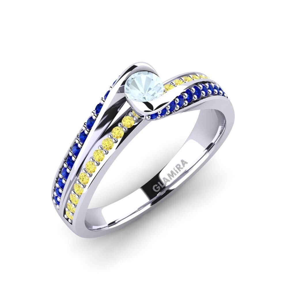 Aguamarina Anillo de compromiso Clariss 0.16 crt