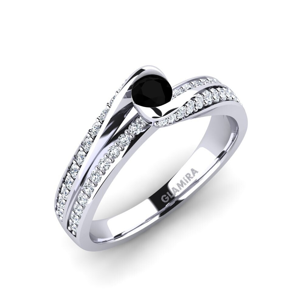 Black Onyx Engagement Ring Clariss 0.16 crt