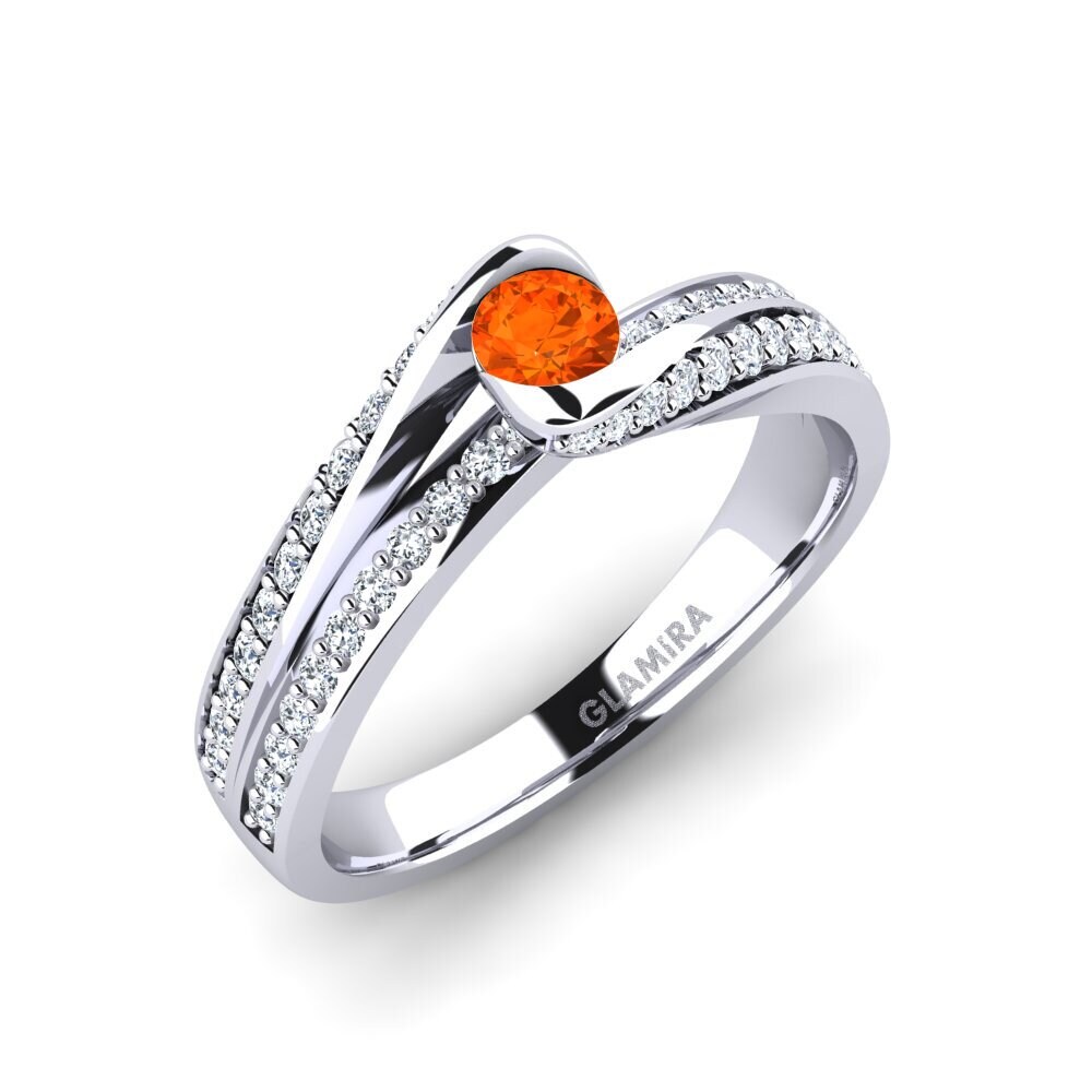 Fire Opal Engagement Ring Clariss 0.16 crt