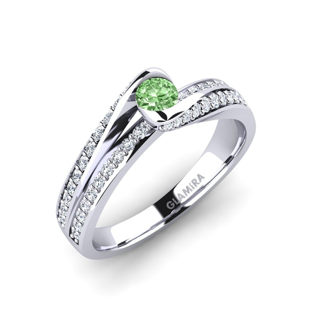 Green Diamond Engagement Ring Clariss 0.16 crt