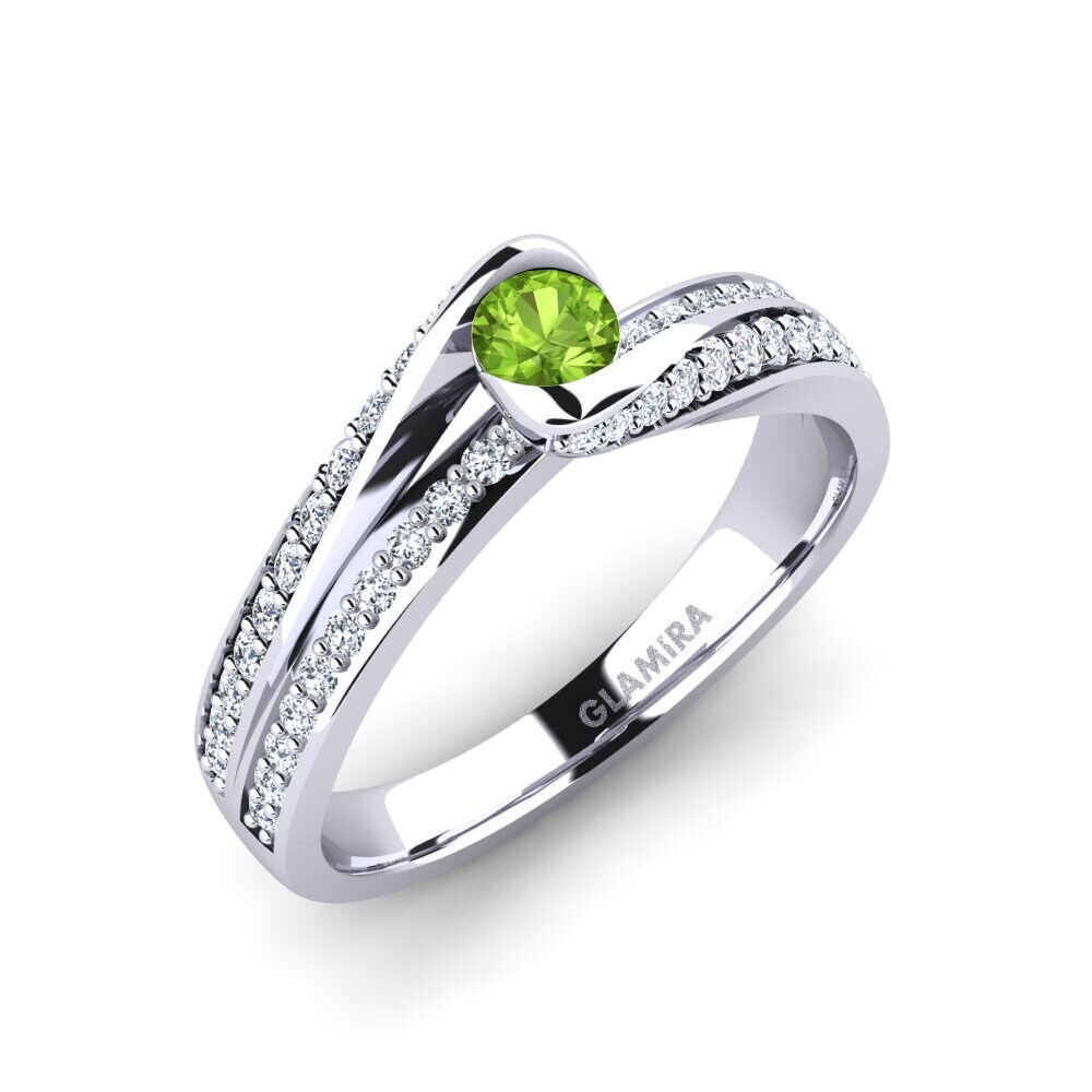Peridot Engagement Ring Clariss 0.16 crt