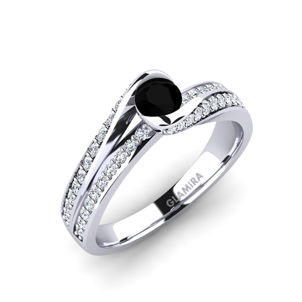 Black Onyx Engagement Ring Clariss 0.25 crt