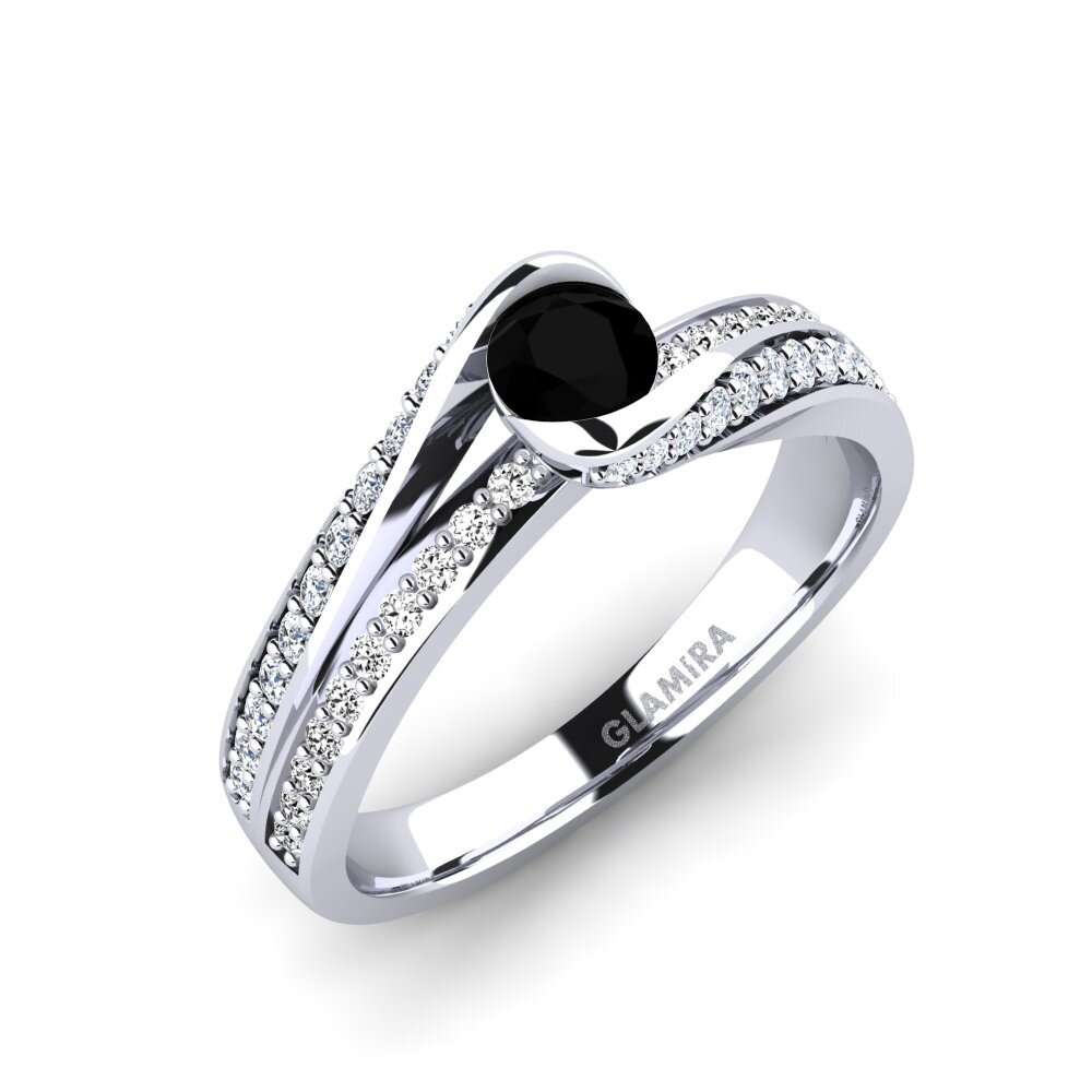 Black Onyx Engagement Ring Clariss 0.25 crt
