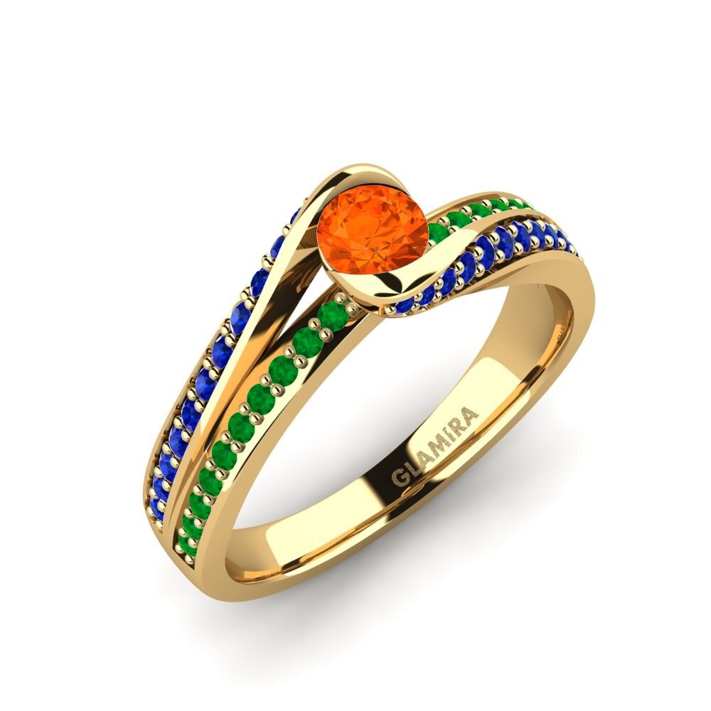 9ct Yellow Gold Fire Opal Engagement Ring Clariss 0.25 crt