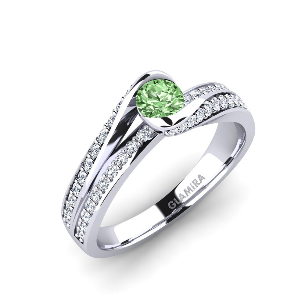 Green Diamond Engagement Ring Clariss 0.25 crt