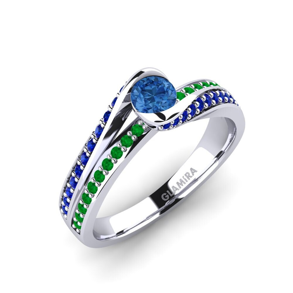 Dark Blue Zirconia Engagement Ring Clariss 0.25 crt