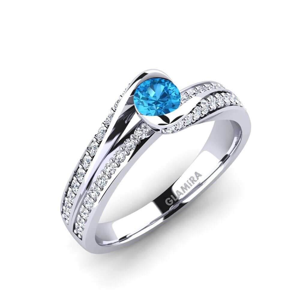 Blue Topaz Engagement Ring Clariss 0.25 crt