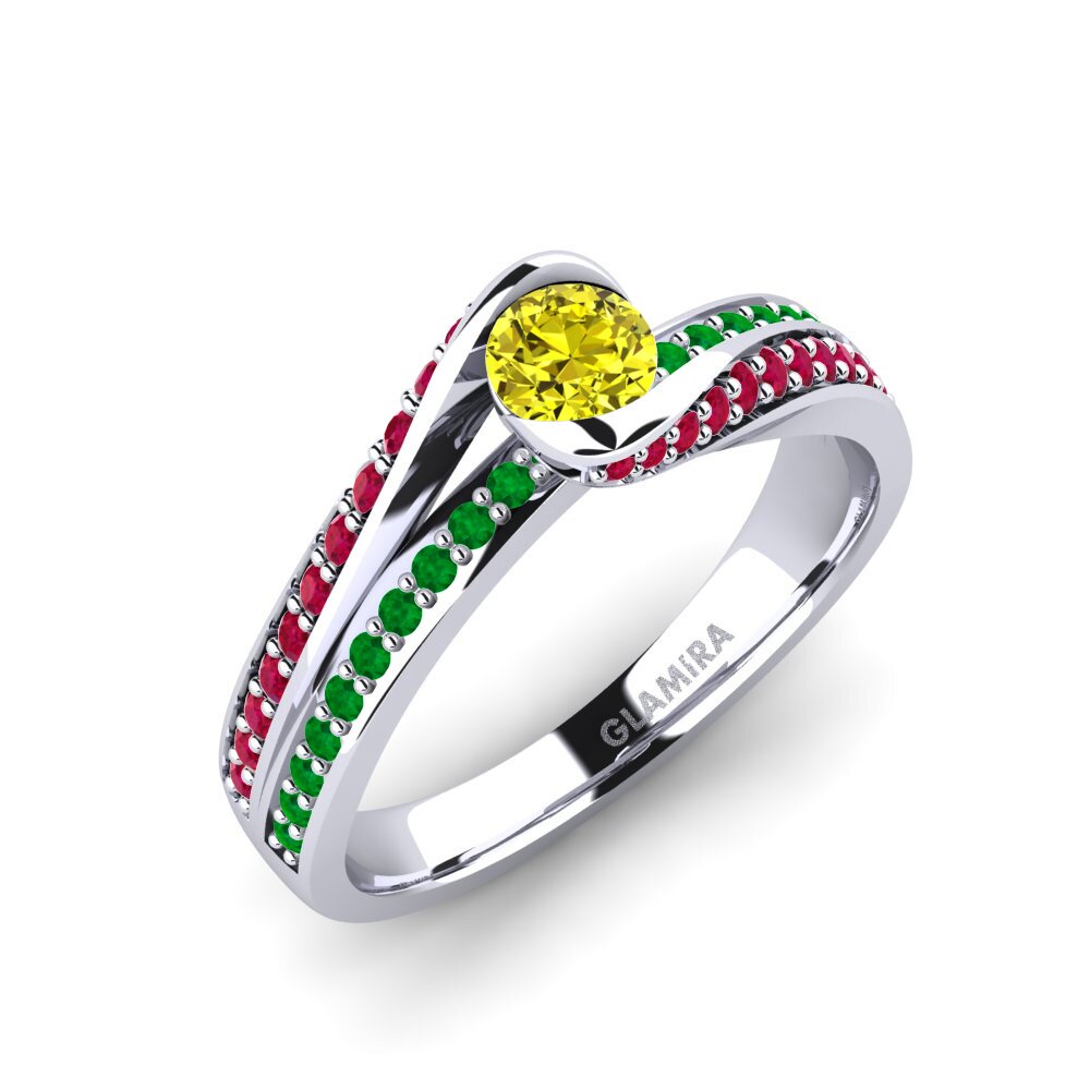 14ct White Gold Yellow Diamond Engagement Ring Clariss 0.25 crt