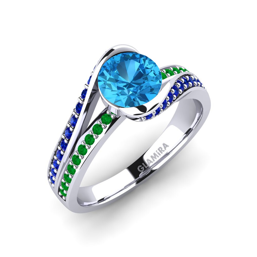 ブルートパーズ エンゲージリング Clariss 1.0 crt