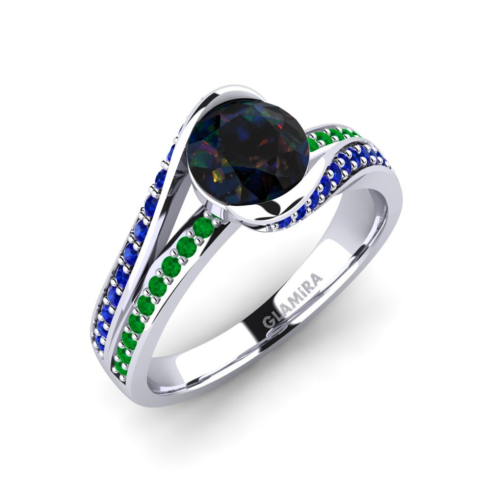 Black Opal Engagement Ring Clariss 1.0 crt
