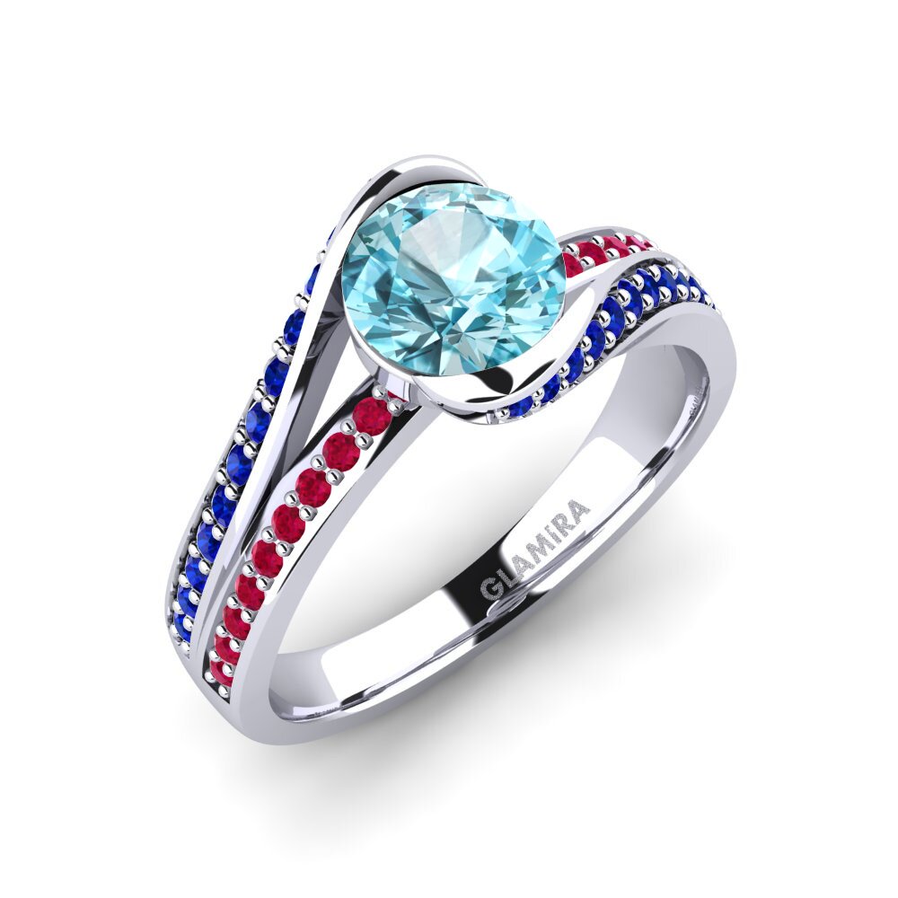Circón Azul Anillo de compromiso Clariss 1.0 crt