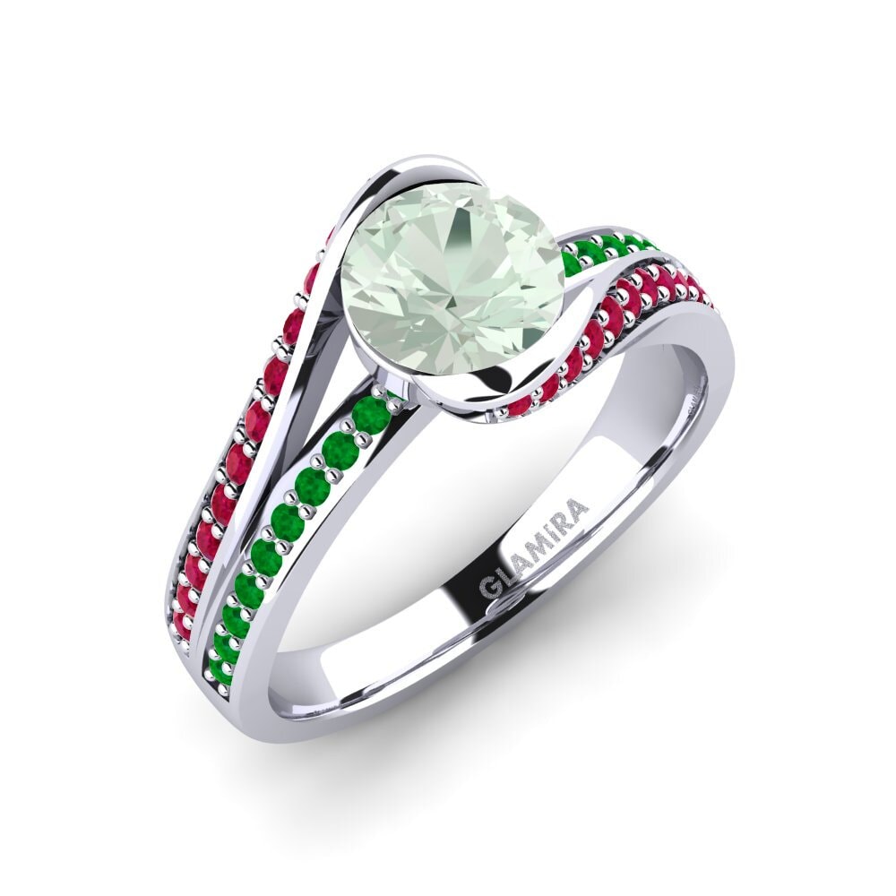 Green Amethyst Engagement Ring Clariss 1.0 crt