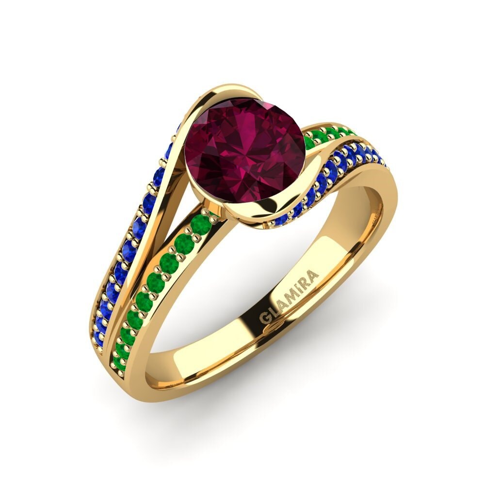 14K Geel Goud Rhodoliet Granaat Verlovingsring Clariss 1.0 crt