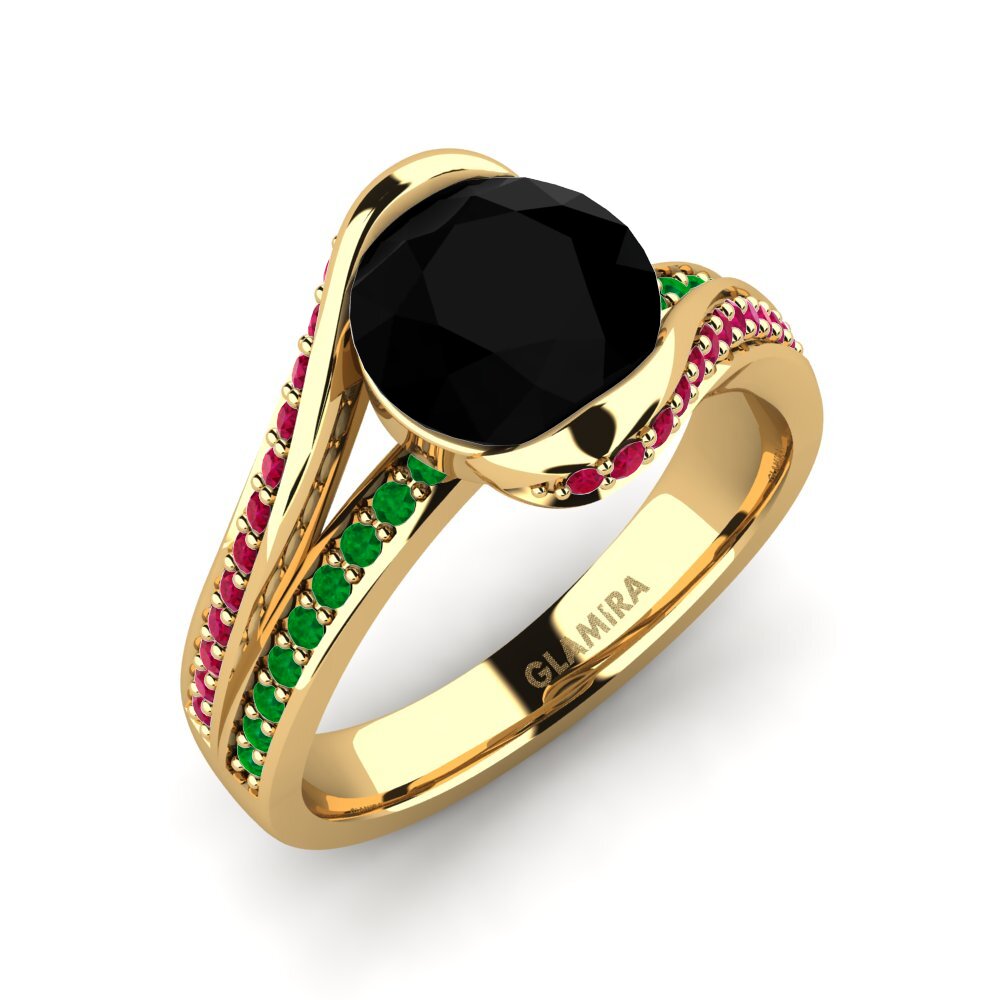 Black Diamond Engagement Ring Clariss 2.0 crt