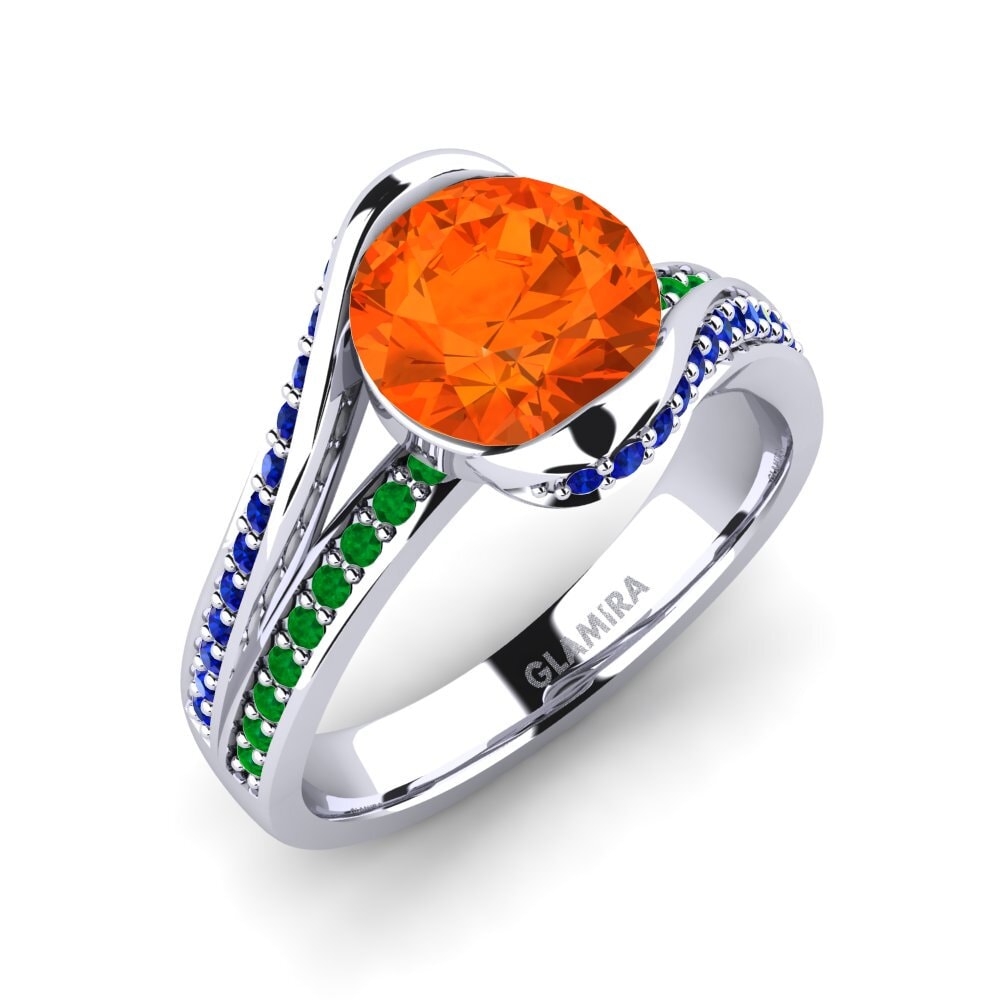 950 Platinum Fire-Opal Engagement Ring Clariss 2.0crt